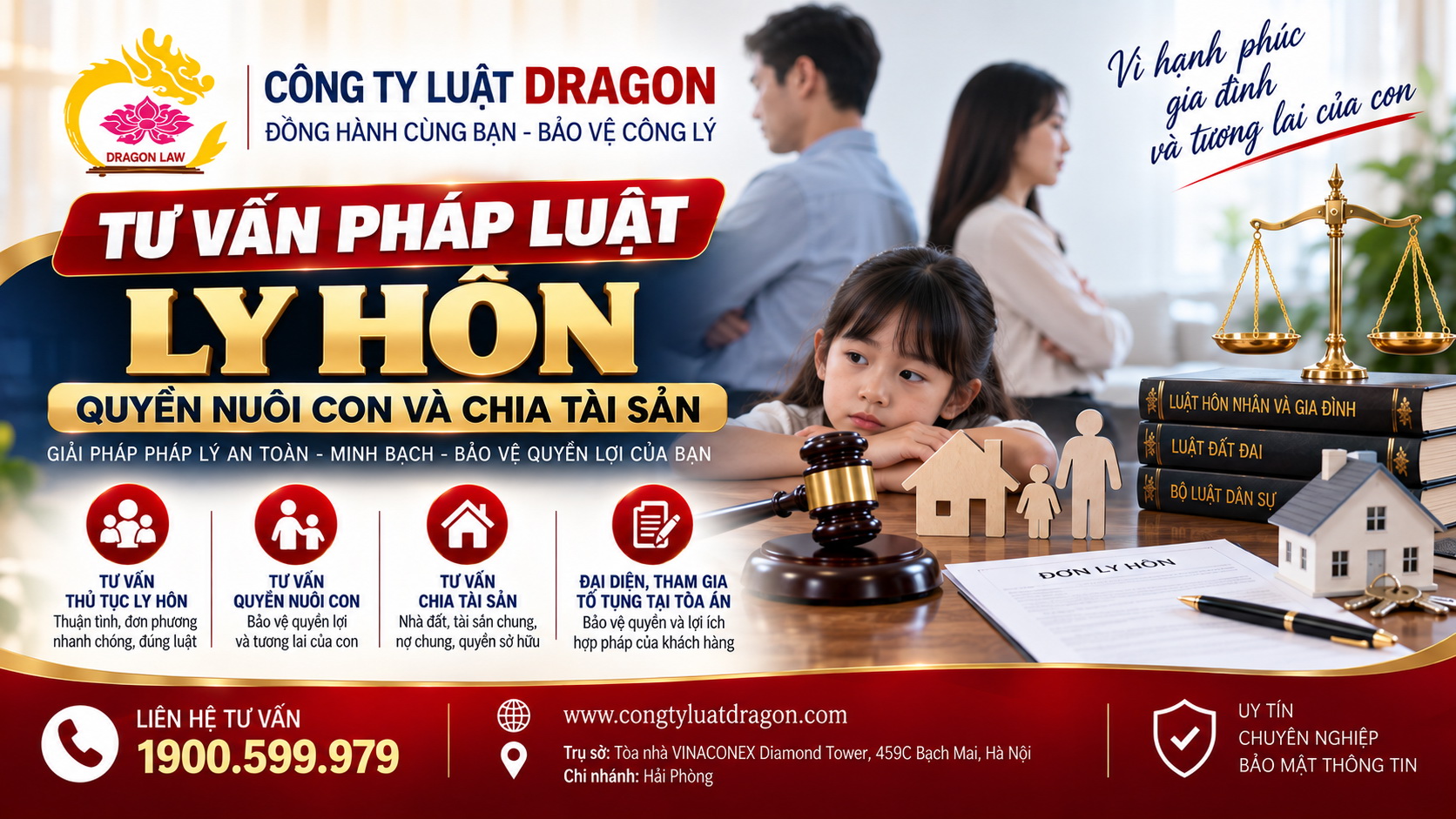 Công ty luật tư vấn ly hôn, quyền nuôi con và chia tài sản